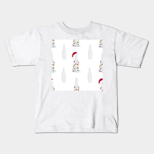 Christmas champagne bottle with Christmas light bulb Kids T-Shirt